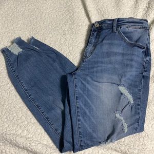 Kancan size 13/30 distressed/destroyed jeans
